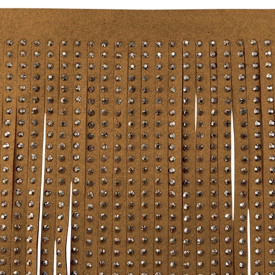 5.5" Faux Leather Rhinestone Fringe Trim by Celebrate It®